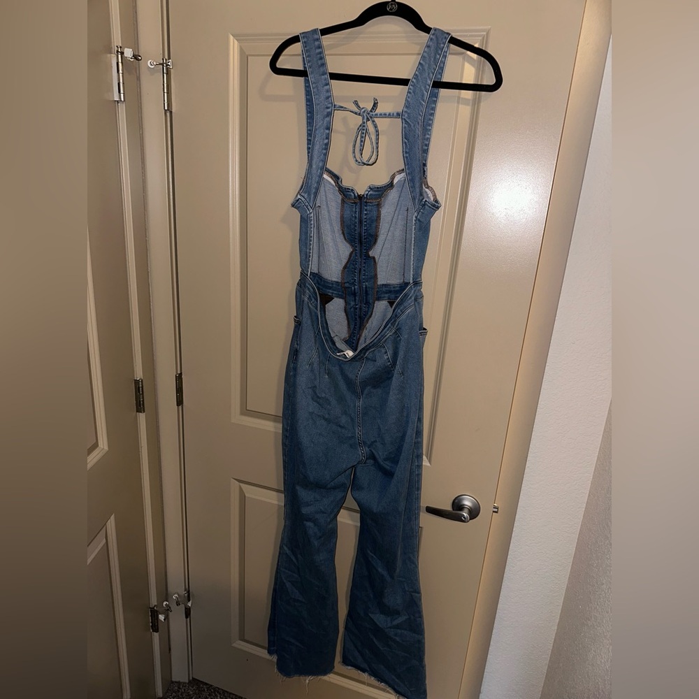 Free People backless Jean jumpsuit - Picture 2 of 6